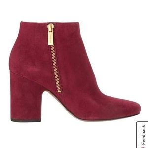 Burgundy suede Michael Kors booties